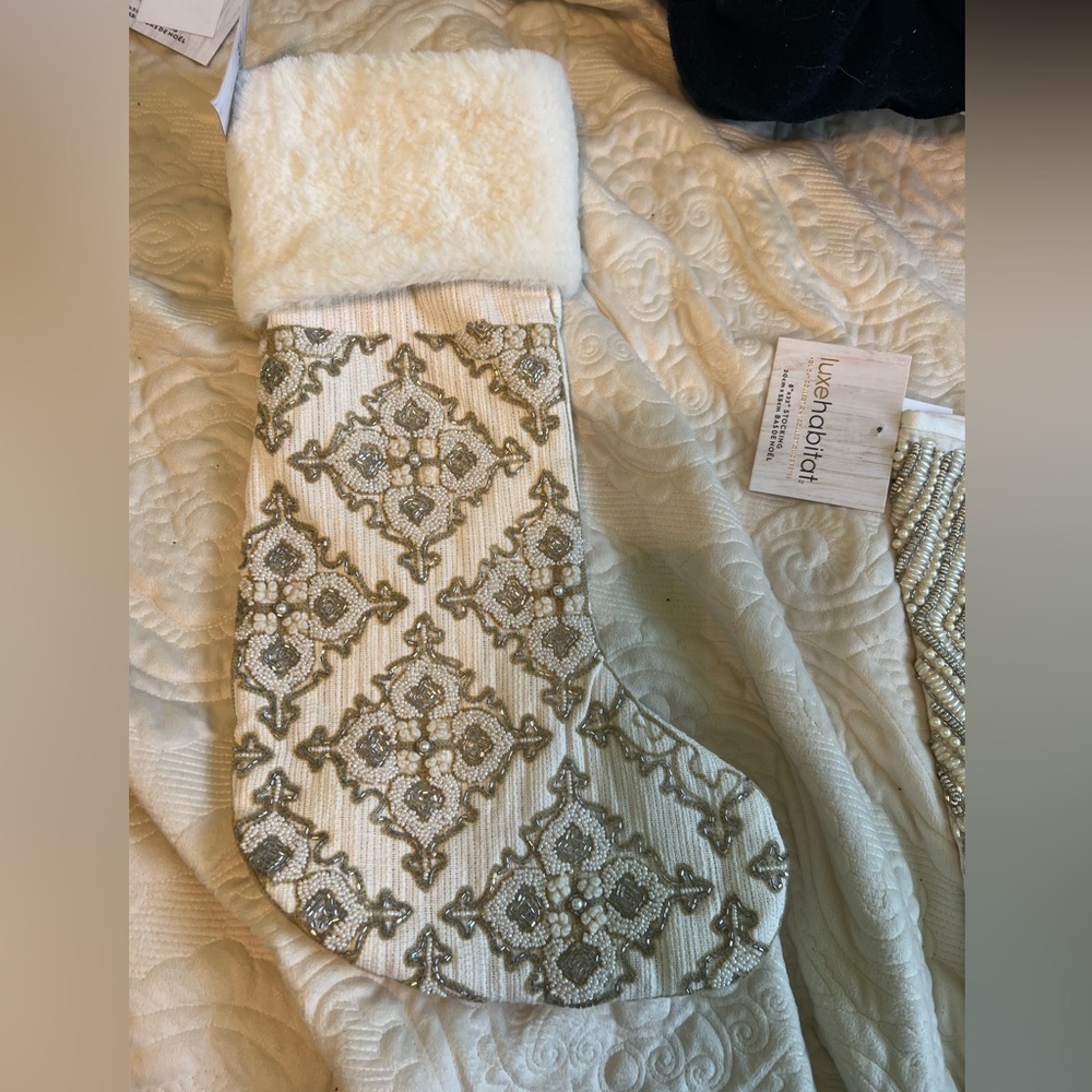 Beaded Christmas stocking